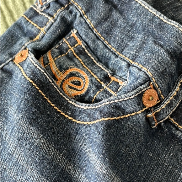 Stylish Blue Jeans with Orange Stitching Seven plus size 20 - Picture 3 of 5